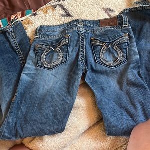 Warn but in great condition , no holes faded in the right spots